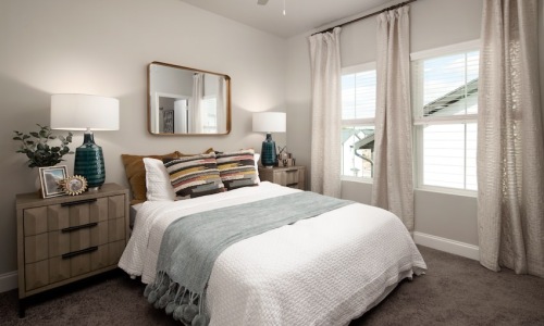 Shot of the bedroom in the model